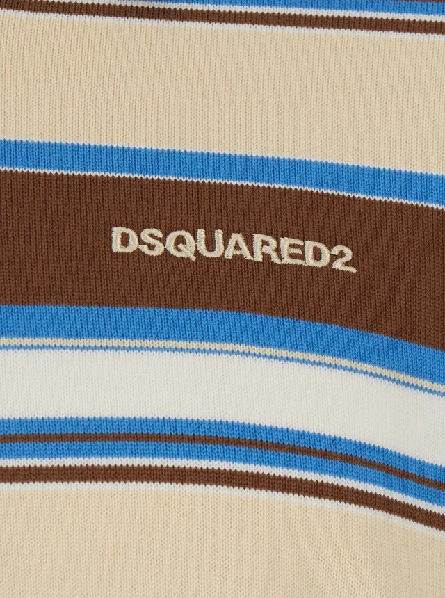 Dsquared2 Multicolor Polo Shirt with logo lettering on the front and all-over striped print in Cotton for Men in Multicolor 100% Cotton, photo 6 of 6 from Gaudenzi Boutique