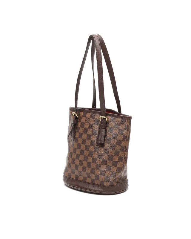 Louis Vuitton Damier Ebene Marais Bucket Bag in Brown Canvas from A Retro Tale, photo 2 of 8