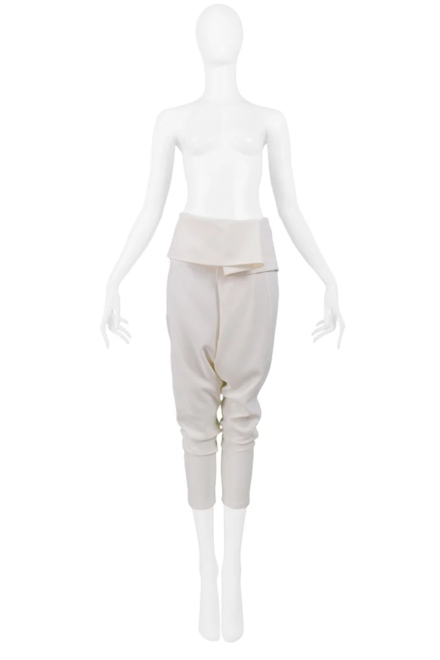 Alexander McQueen Ivory Harem Pants in White from Resurrection Vintage