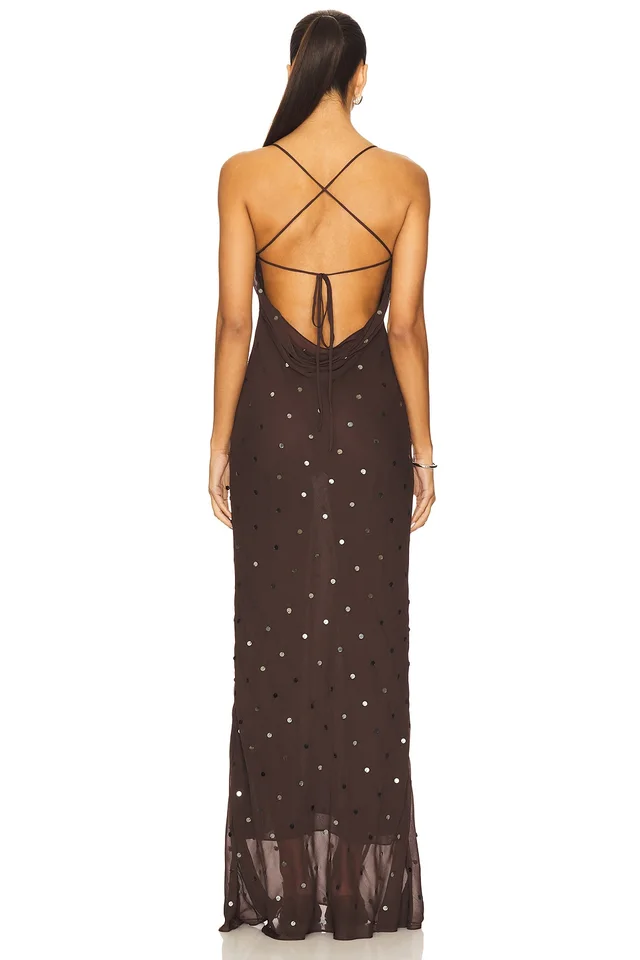 Bec + Bridge Arielle Slip Maxi Dress in Dark Chocolate, photo 3 of 5 from REVOLVE (Canada)