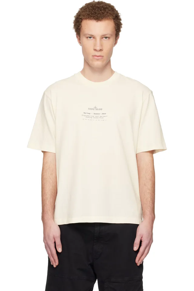 Stone Island Off-White 2100001 Organic Cotton Jersey T-shirt, image 1 of 1 from SSENSE