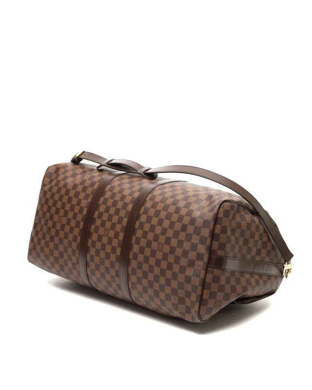 Louis Vuitton Damier Ebene Keepall Bandoulière 55 Weekend Bag in Brown Canvas from A Retro Tale, photo 4 of 11