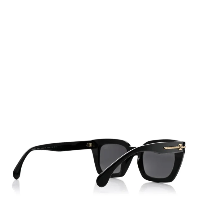 Chanel Acetate Square Sunglasses 5509-A Black in Black from FASHIONPHILE, photo 4 of 9