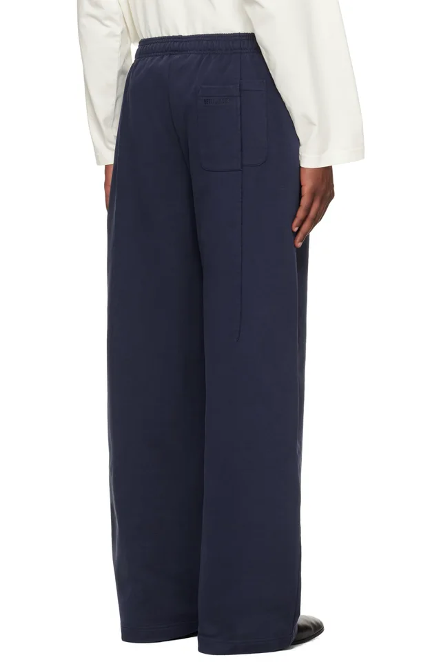 VETEMENTS Navy Cut Sweatpants, photo 3 of 4 from SSENSE