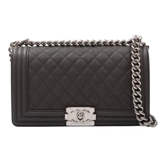 Chanel 2019年頃製 ボーイシャネルチェーンショルダーバッグ グレー from VINTAGE QOO TOKYO