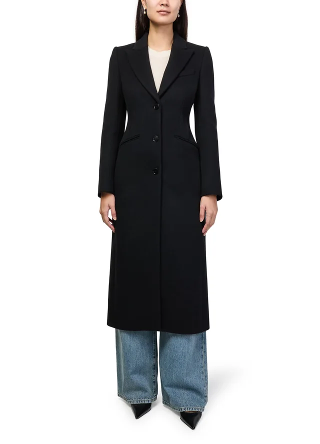 MCQUEEN Dart long coat in Black 100% wool, photo 2 of 6 from 24S (US)