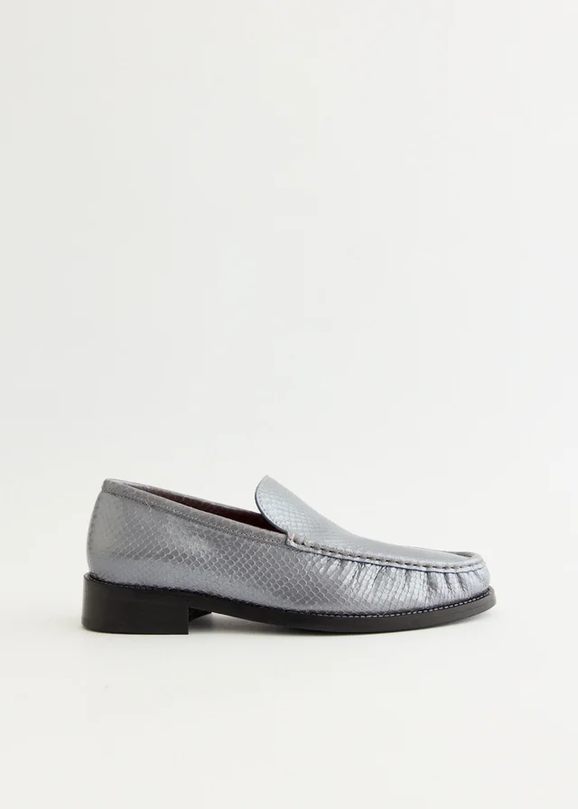 Acne Studios Boafer Light Metal Loafers in Grey from Incu, photo 1 of 1