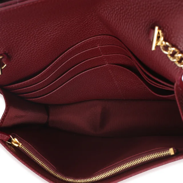 Gucci Black Red Dollar Calfskin Gg Chain Wallet Leather Handbag in Black Calfskin from HEWI, photo 2 of 2