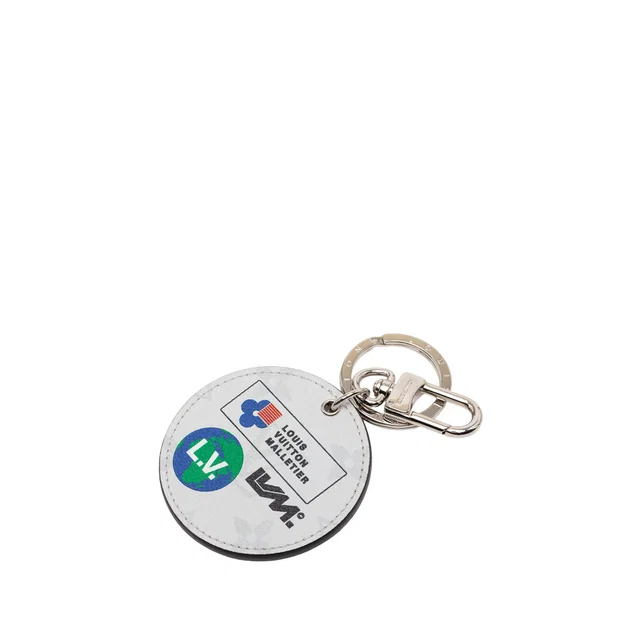 Gray Louis Vuitton Monogram Portefeuille Round Key Chain in Grey Coated canvas from Designer Revival