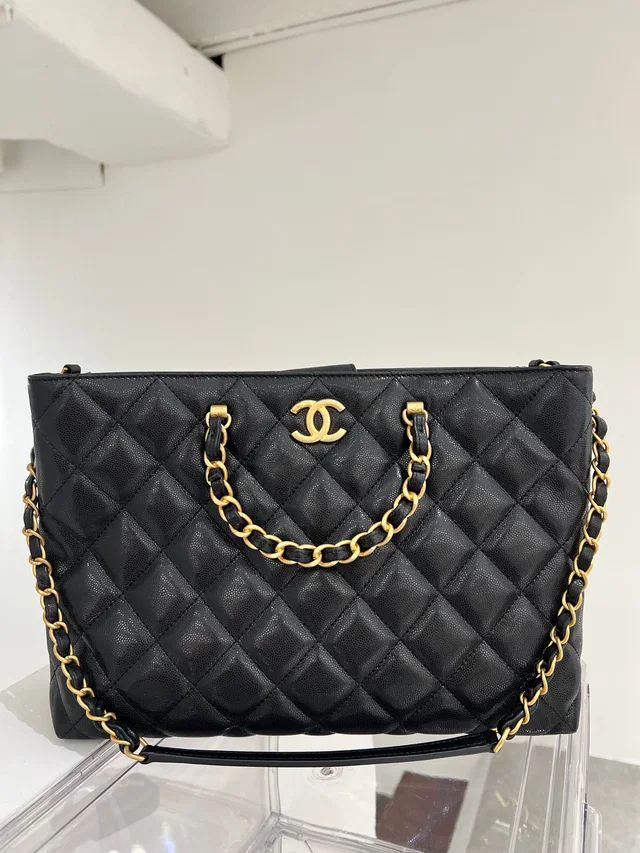 Chanel Black Grained Calf Bag in Black from Luxury Promise