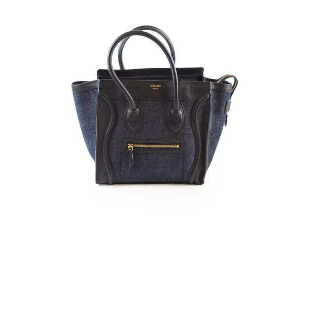 Celine Luggage Denim Black Micro in Black Denim from The Purse Affair