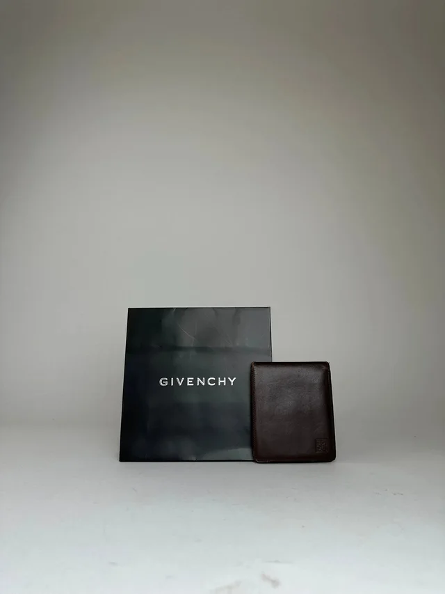 Givenchy Vintage Bifold Leather Bifold Wallet Dark Brown in red|brown Leather from Grailed
