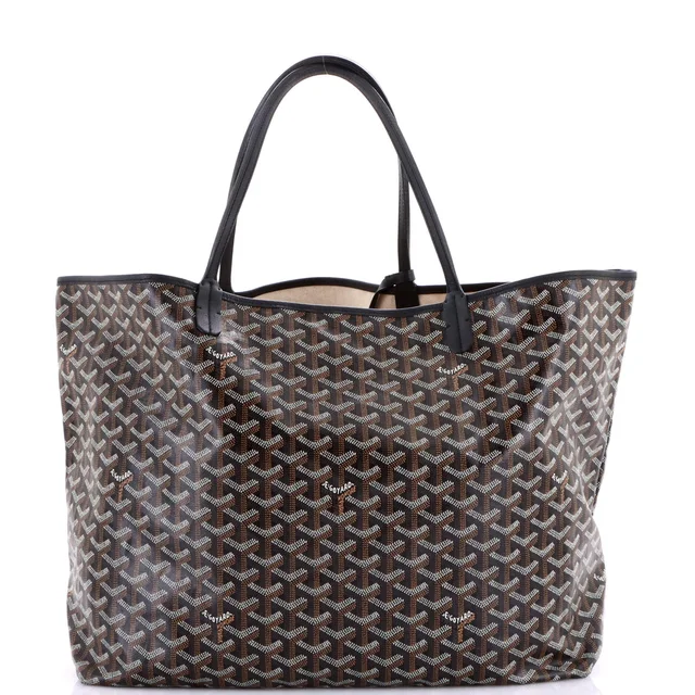 Goyard Saint Louis Tote Coated Canvas GM in black Coated canvas from Rebag