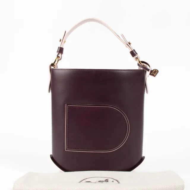 Delvaux Prune/Pink Box Calf Pin Mini Bucket Bag in Pink Box leather from Labellov, photo 2 of 6