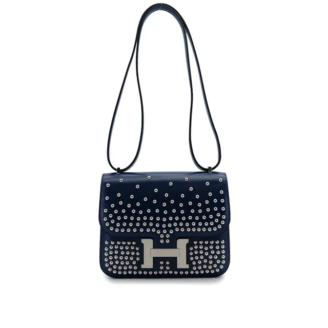 Hermès Constance 3 Mini 18 Miroir Cloute Blue Abysse Boxcalf 2025 K Stamp Palladium Hardware in Blue from Luxury Promise