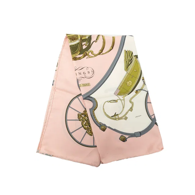 Pink Hermès Springs Silk Scarf 90 Scarves in Pink Silk from Designer Revival