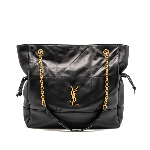 Saint Laurent Medium Jamie shopping tote bag lambskin Black GHW in Black Lambskin from EMIER