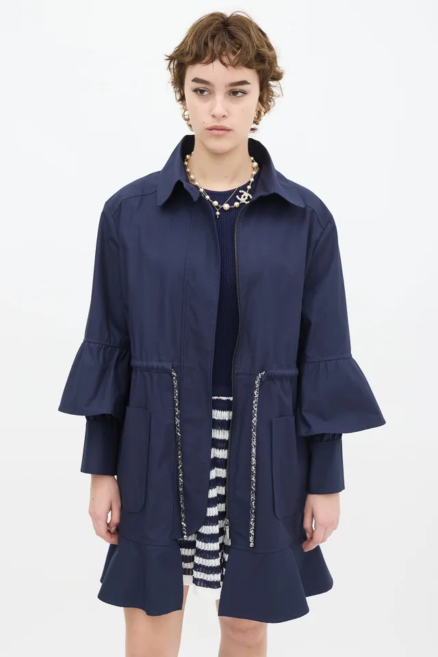 Chanel Drawstring Flounce Coat from VSP Consignment, photo 2 of 2
