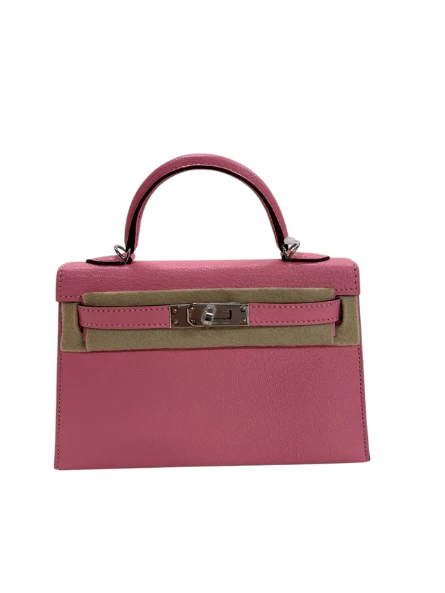 Hermès Kelly 20 Verso Rose Confetti Chevre PHW #U in Pink Goatskin from Luxury Promise