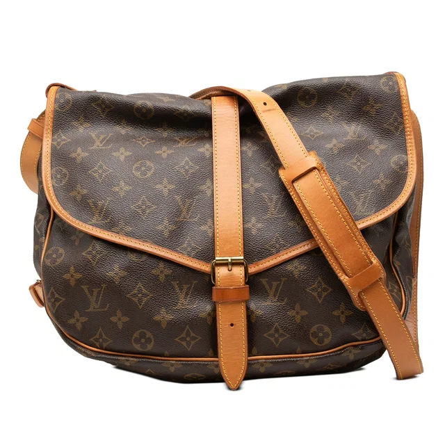 Brown Louis Vuitton Monogram Saumur 35 Crossbody Bag in Brown Coated canvas from Designer Revival