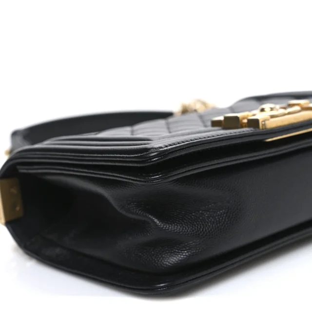 Chanel Caviar Quilted Small Boy Flap Black in Black Caviar leather from FASHIONPHILE, photo 9 of 11
