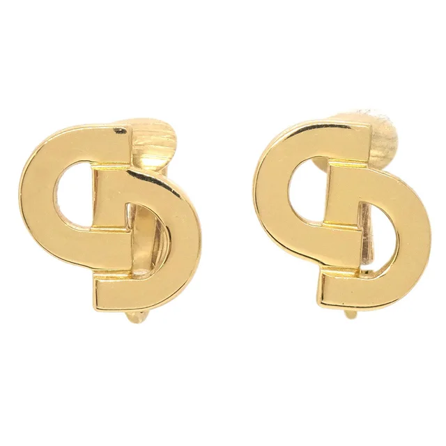 Dior Clip-On Earrings Gold in Gold from AMORE Vintage Tokyo