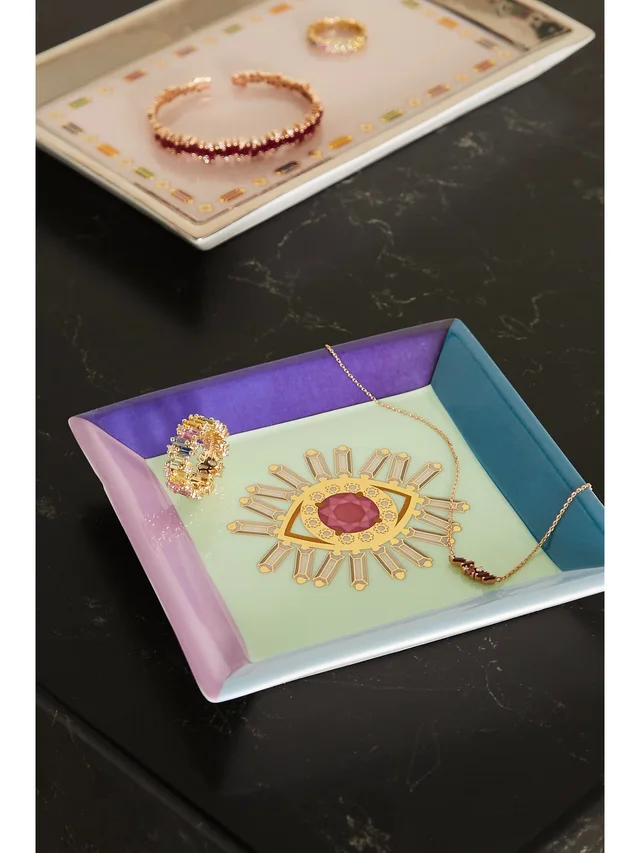 SUZANNE KALAN + Jonathan Adler porcelain jewelry tray in Blue, photo 2 of 2 from NET-A-PORTER (Canada)