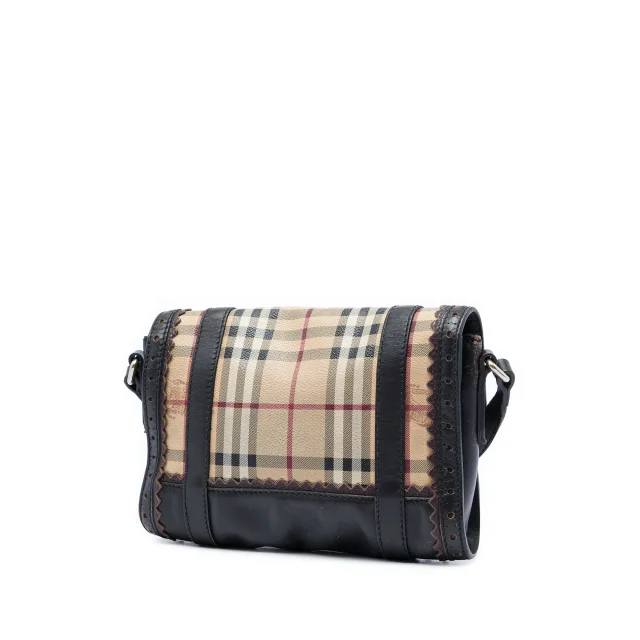 Burberry Haymarket Check Coated Canvas Brogues Doyle Crossbody in Beige Coated canvas from Designer Revival, photo 2 of 6
