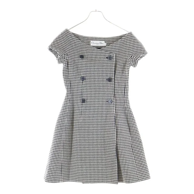 Dior Houndstooth Dress White Black in Black from The Reluxe