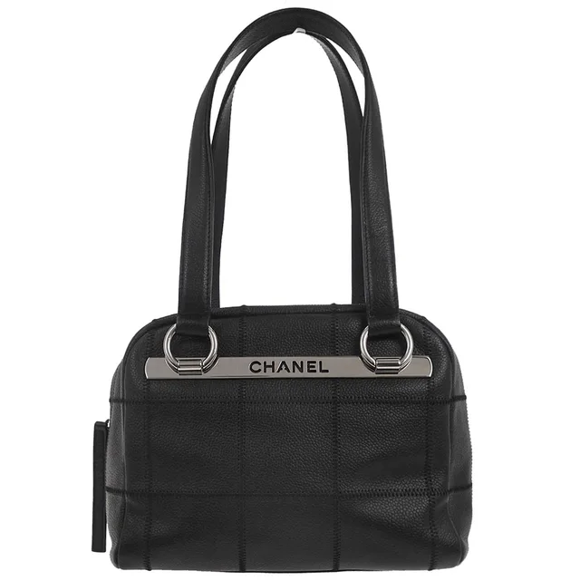 Chanel 2005-2006 Black Caviar Skin Choco Bar Handbag in Black Caviar leather from AMORE Vintage Tokyo