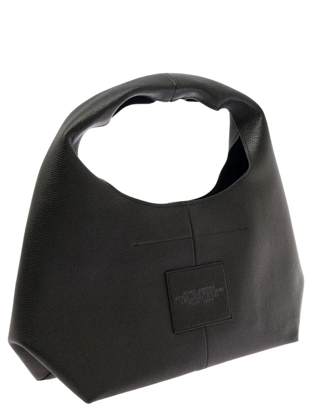 Marc jacobs 'The Sack' Black Shoulder Bag with Embossed Logo in Hammered Leather Woman in Black 100% Cow Leather, photo 7 of 12 from Gaudenzi Boutique
