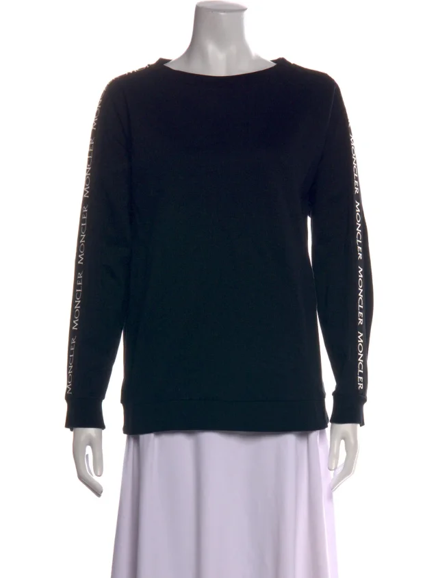 Moncler Graphic Print Crew Neck Sweatshirt in black from The RealReal
