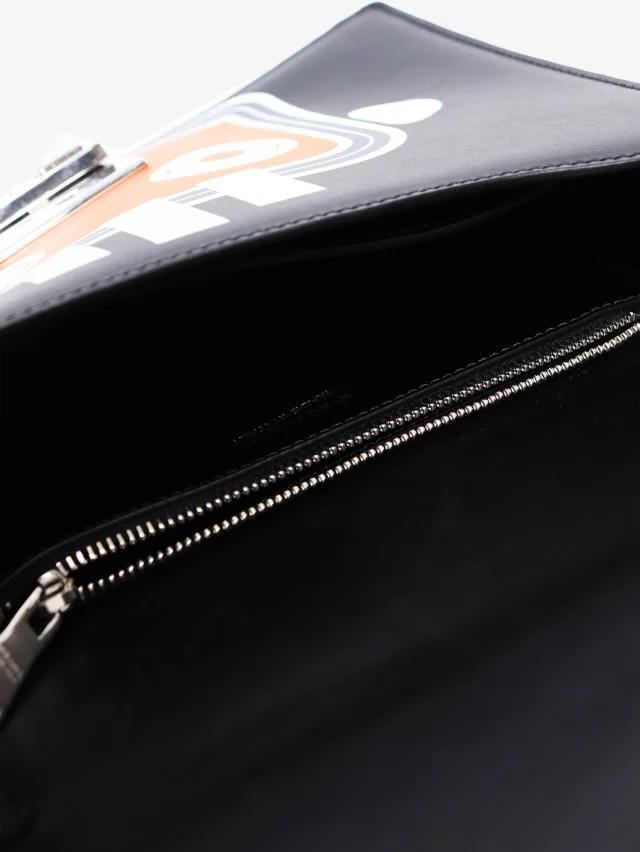Prada Black and orange medium Elektra robot shoulder bag in Black Leather from Sign of the Times, photo 7 of 8