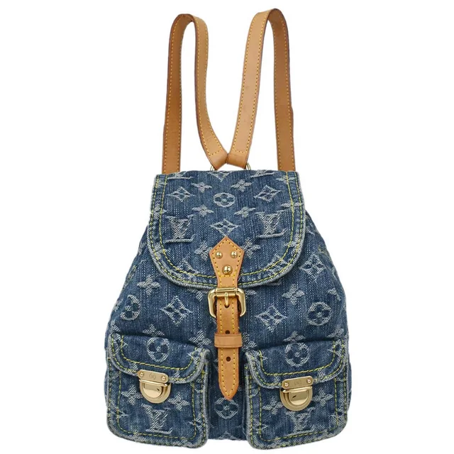 Louis Vuitton 2006 Blue Monogram Denim Sac a Dos PM Backpack M95057 in Blue Denim from AMORE Vintage Tokyo