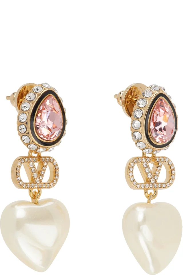 Valentino Garavani VLogo Signature Faux-Pearl Earrings, photo 2 of 2 from SSENSE