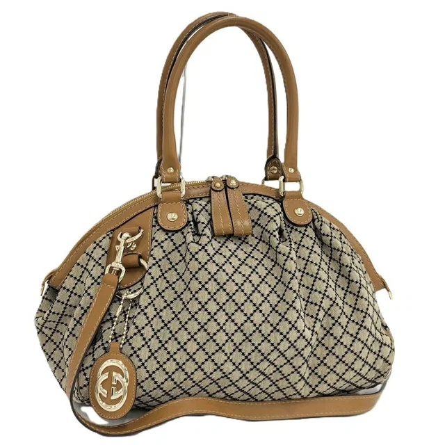 Gucci Ski 2-Way Bag Canvas Brown in Brown Canvas from The Reluxe