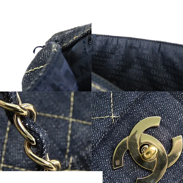 Chanel Sparkling Denim Chain Indigo Blue Gold Shoulder Bag in Blue Denim from The Reluxe, photo 2 of 2