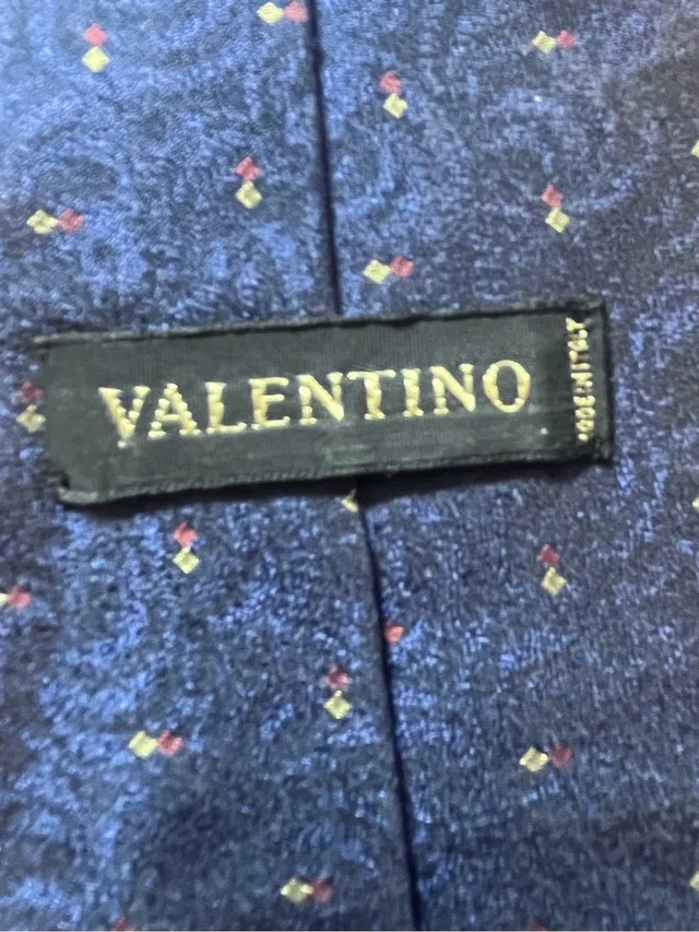 Valentino Garavani Navy Silk Tie With Red And Gold Dot Motif in blue|red Silk from Poshmark