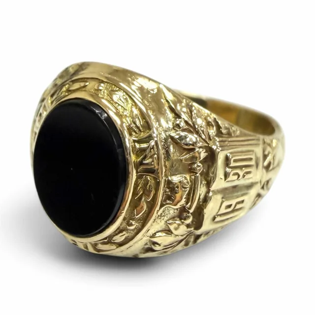 Tiffany & Co. Vintage 14k Onyx University of New Rochelle Ring Gold JP in Gold from The Reluxe