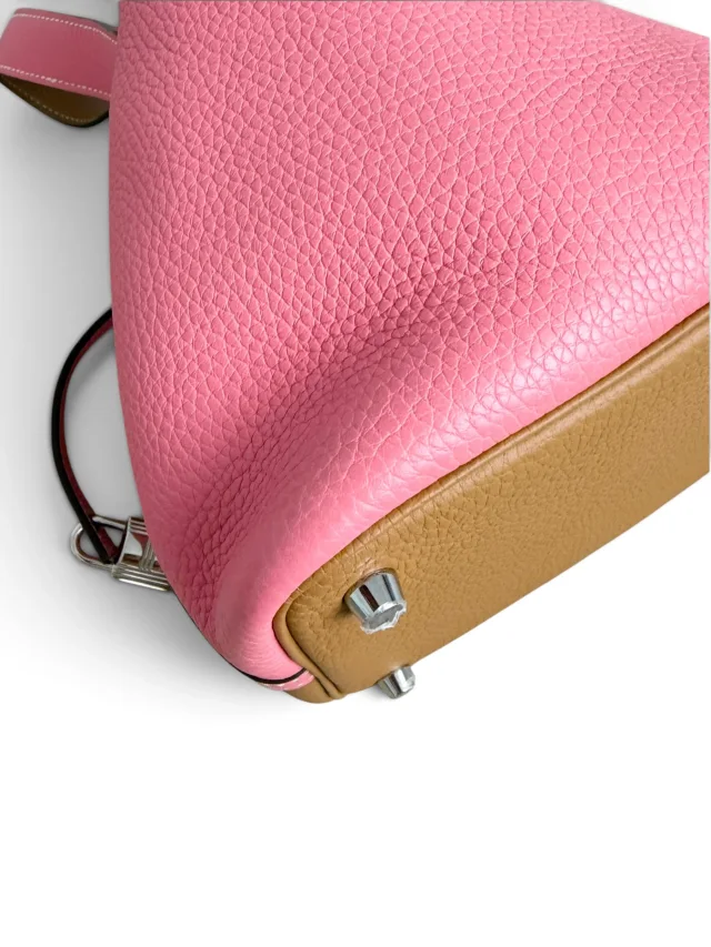 Hermès Rose Azalee Sesame Clemence Casaque Picotin Lock 18 in Pink Clemence leather from Season 2 Consign, photo 7 of 9
