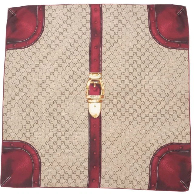Gucci Scarf GG Monogram Belt Motif Silk Twill in Silk from The Reluxe