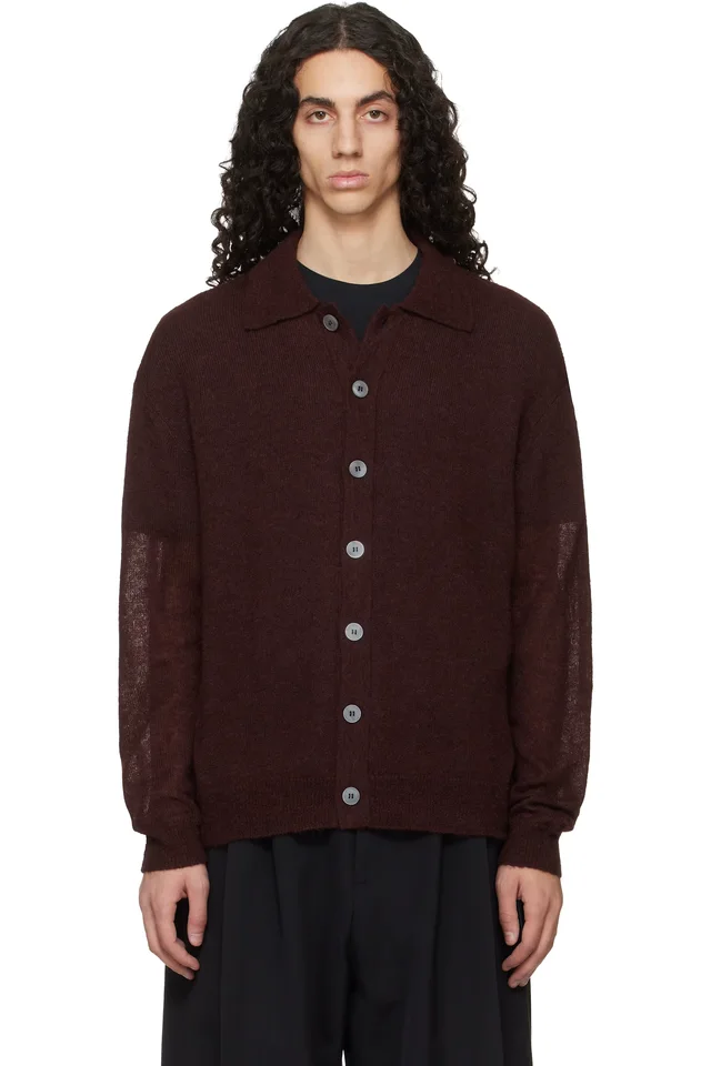 Burgundy Hamto Kint Cardigan, image 1 of 1 from SSENSE