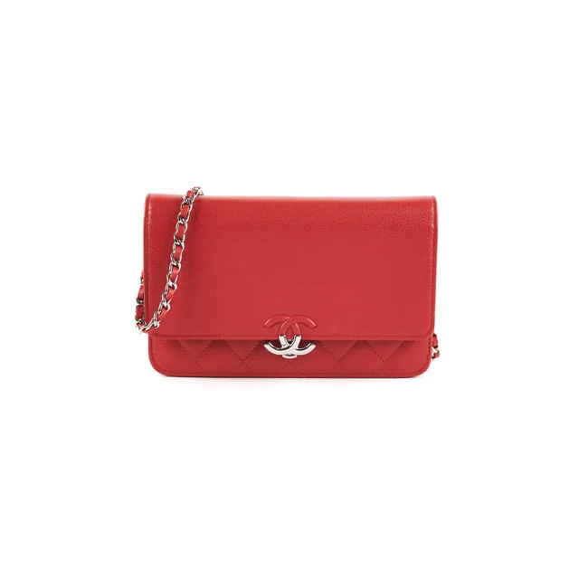 Chanel Wallet On Chain (WOC) Red in Red Caviar leather from The Purse Affair