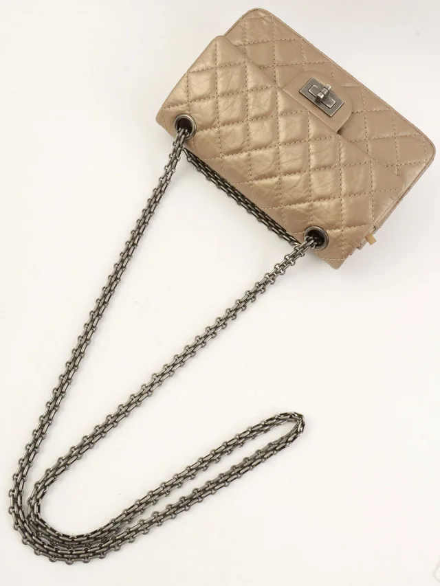Chanel 2012 Vintage 2.55 Classic Flap Chain Bag Bronze in Leather from VINTAGE QOO TOKYO, photo 12 of 12