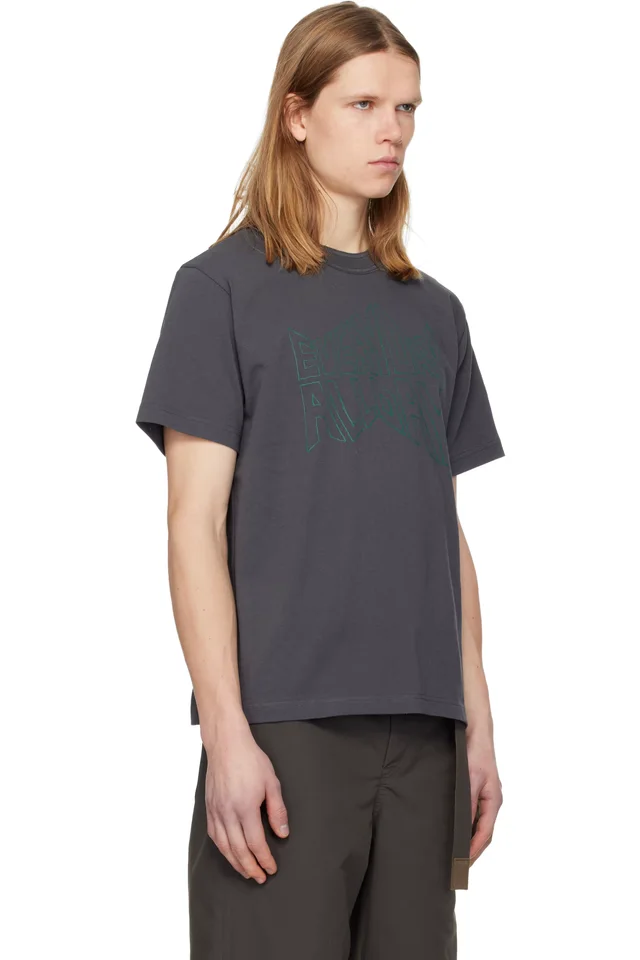 Gray 'geoff sacai' Print T-shirt, photo 2 of 4 from SSENSE