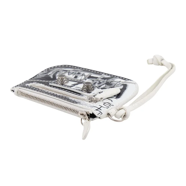 Balenciaga Le Cagol Coin Purse Graffiti Print White/Black776769 Leather in White Leather from GALLERY RARE, photo 2 of 2