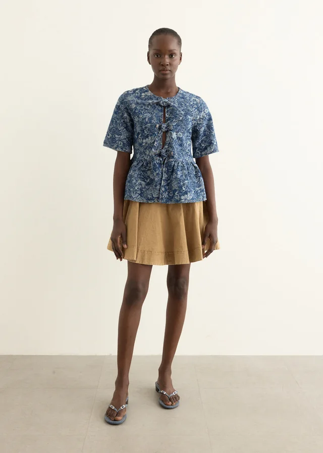 Ganni Washed Stretch Cotton Mini Circle Skirt from Incu, photo 1 of 1
