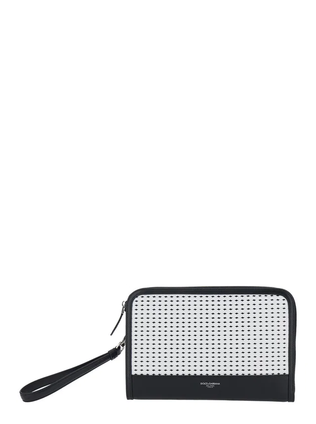 Dolce & Gabbana Perforated Calf Leather Wallet — Black in Black Calfskin from HEWI