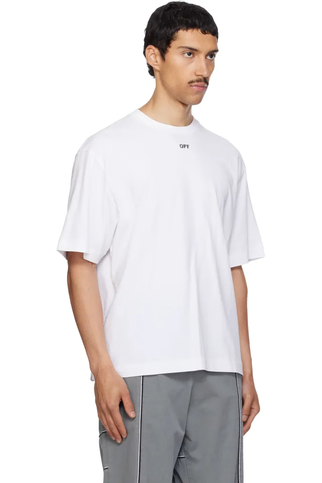Off-White White Rubbed Paint Arrow Skate T-shirt, photo 2 of 4 from SSENSE