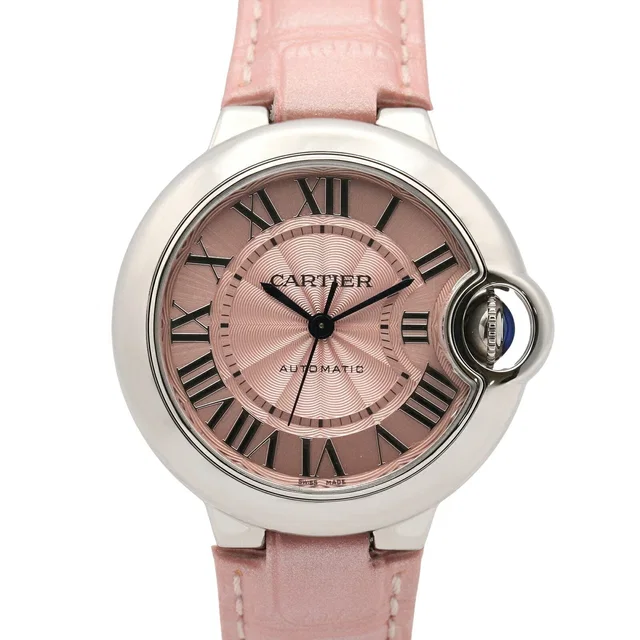 Cartier Ballon Bleu Stainless Steel Watch in Blue Crocodile from LuxUness